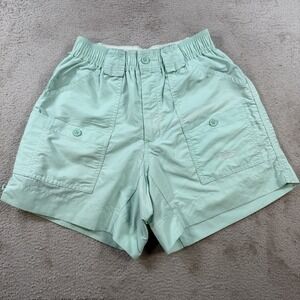 AFTCO Shorts Men 30 Teal Blue Green Elastic Cargo Nylon Performance Fishing 5"